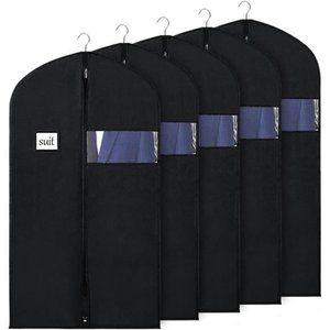 40" Suit Bag,Set of 5 Suit Cover Bags, Suit Bags for Men or Women, Garment Bags